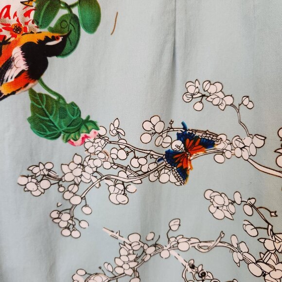 Retro Sheath Dress Pencil Green Floral Nature Bohemian Cottagecore Fairycore L - Picture 5 of 16